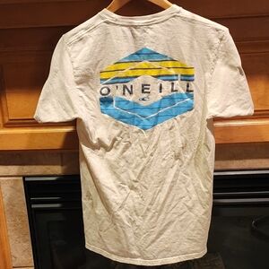 O'NEILL Men's Medium Modern Fit T-Shirt Light Yellow with Blue & Yellow Logo